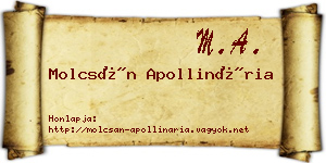 Molcsán Apollinária névjegykártya